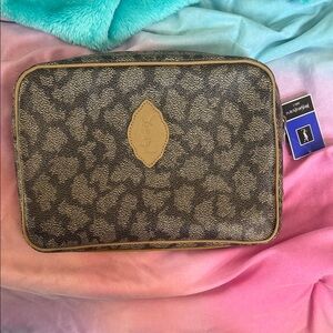 Yves St Laurent vintage giraffe print clutch pouch.